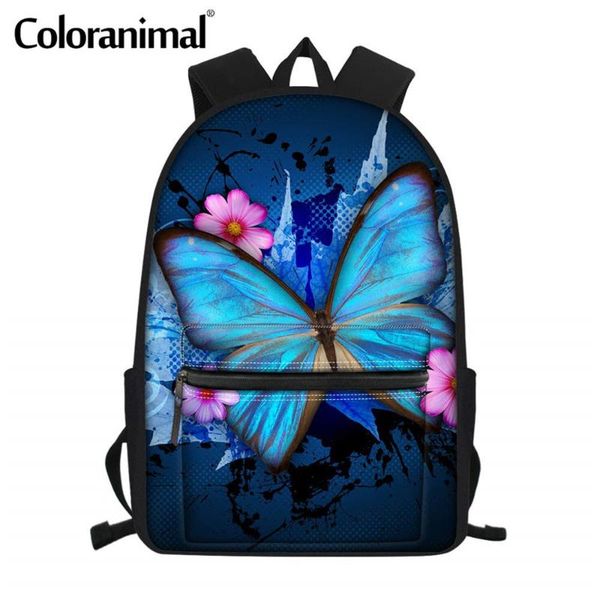 

backpack coloranimal children school bags tripy butterfly printing backpacks brown beauty princess schoolbags bookbags for junior