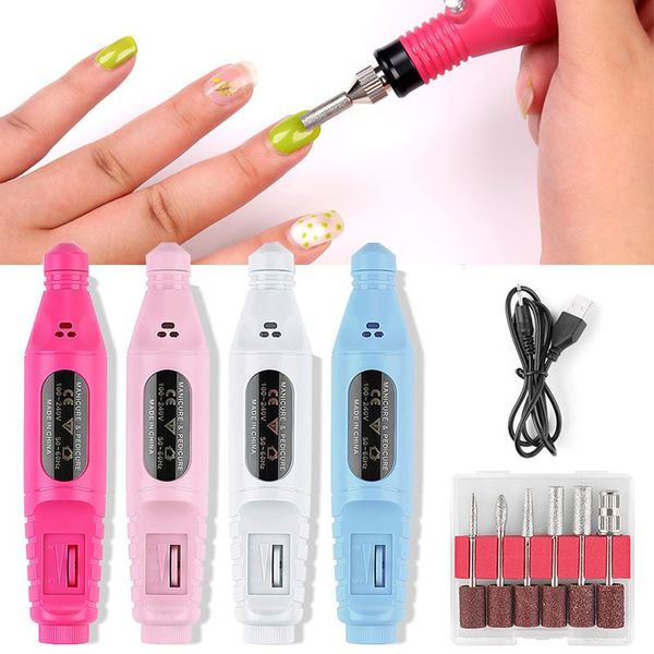 

nail drill & accessories convenient use file tool set usb electric art polisher machine pedicure mill cutter tools