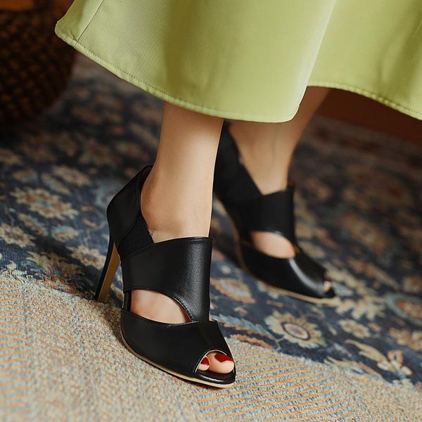 

sandals summer women's gladiator high heels for women pumps peep toe party big size shoes footwear, Black