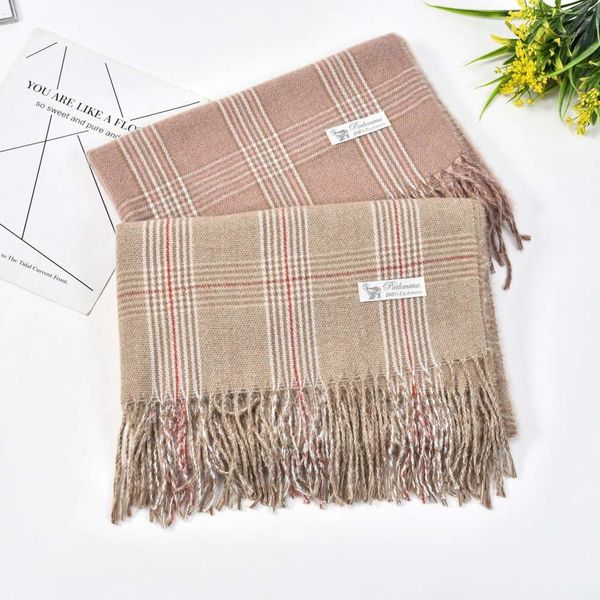 

spring new cashmere tassel women's warm shawl korean plaid gift scarf, Blue;black