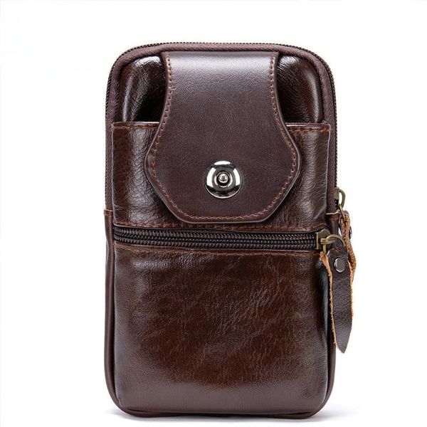 

waist bags selling belt bag travel pouch genuine leather mobile phone man on jeans satchel for men