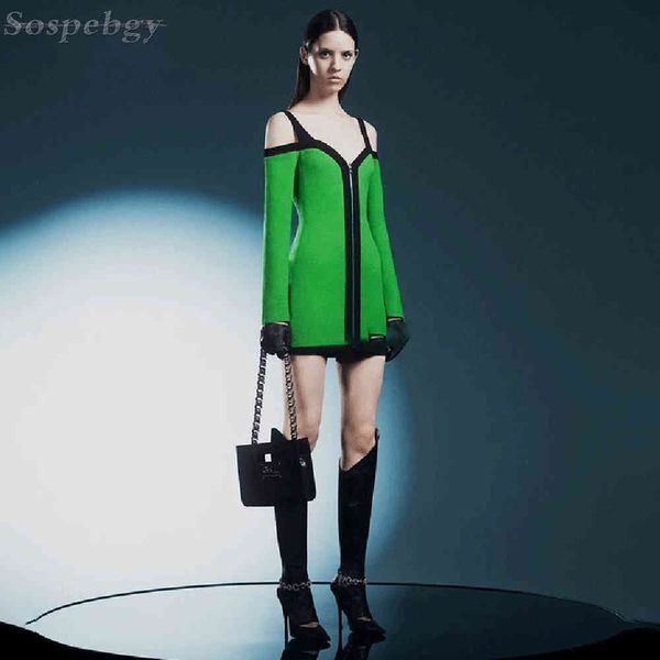 

women's tight green long sved miniskirt, celebrity evening drs, 2021, Black;gray