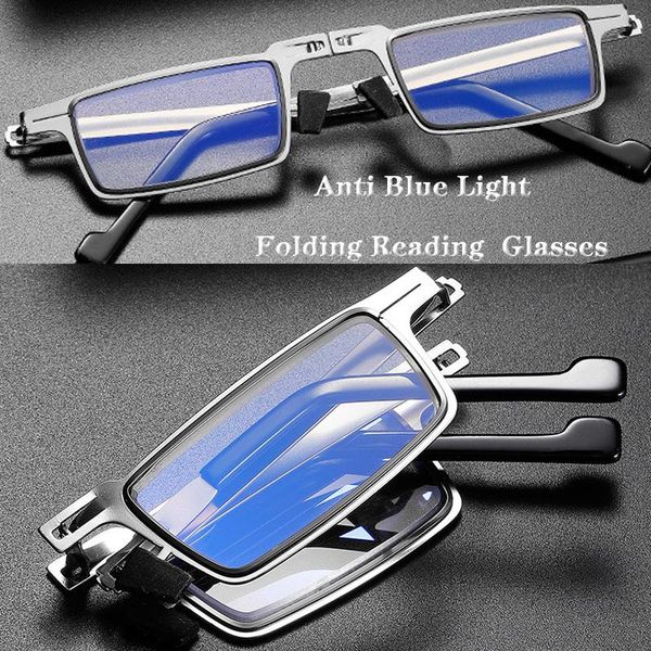 Óculos de sol ultra fino dobrável anti azul luz presbyopic bolso dobrável bolso óculos para homens mulheres óculos