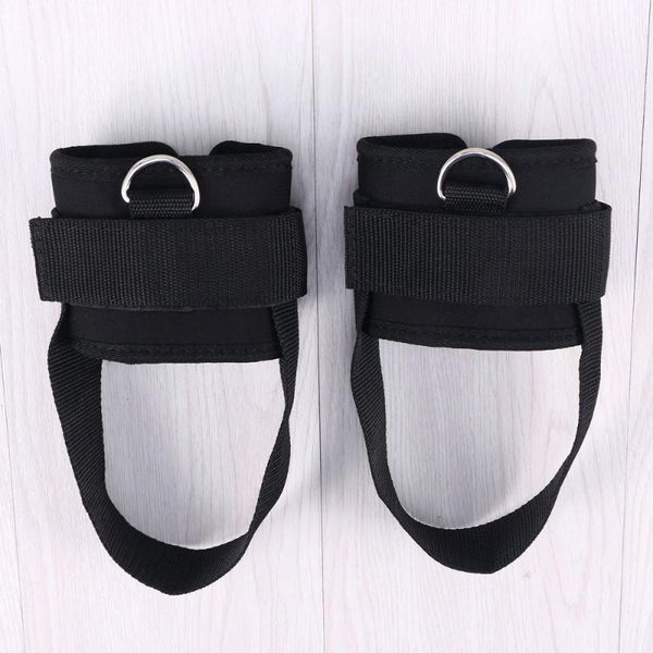 

ankle support 2pcs strap padded d-ring cuffs for gym workouts cable machines buand leg weights exercises (black), Blue;black
