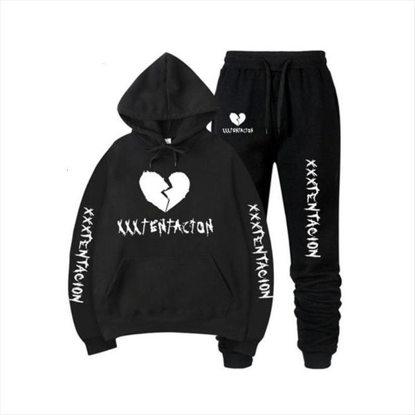 

xxxtentacion revenge kill hip mens tracksuits hop hoodies sweatshirts and sweatpants two piece set hooded suit velvet, Gray