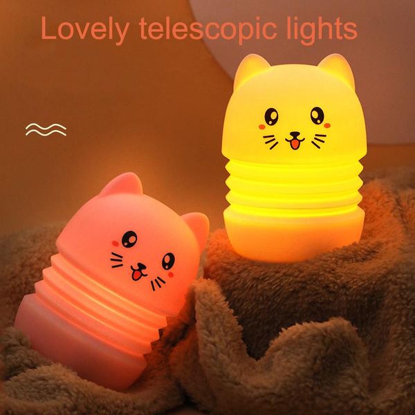 

night lights cartoon pat foldable usb charging induction lamp silicone bedroom atmosphere light voice control room decor