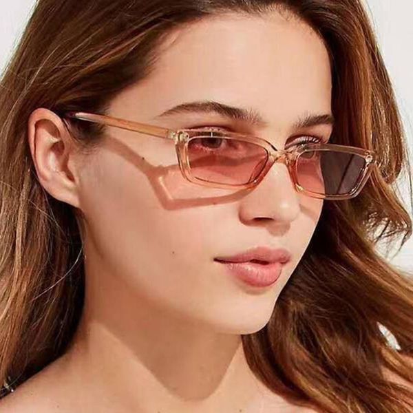 

sunglasses arrival rectangle frame sun glasses women men vintage clear lens small narrow shades for female hip hop transparent eyewear, White;black
