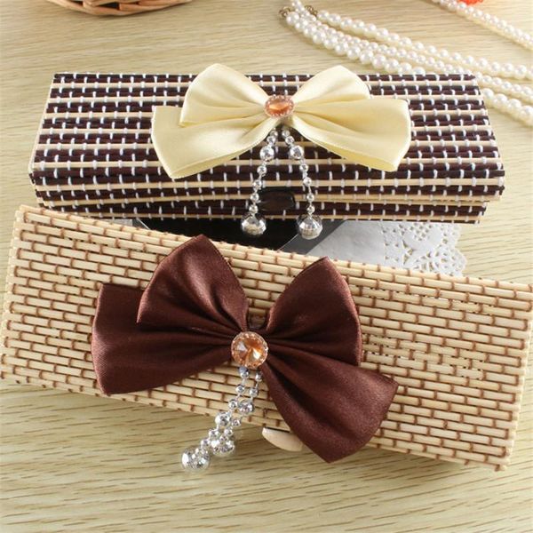 

gift wrap 50pcs/lot korean retro style simple large capacity creative bamboo curtain stationery box pencil jewelry boxes