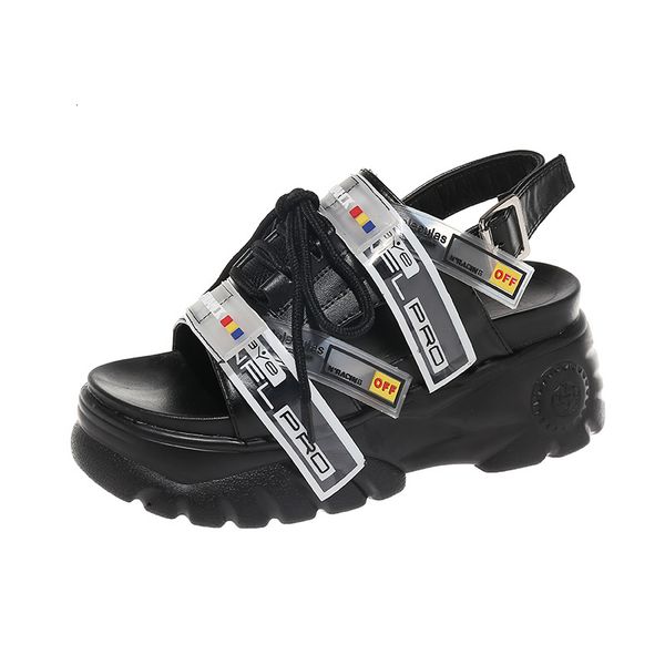 

chunky platform women's will see open-toed woman sandalias breathable deep soles mujer shoes sandals qcc2, Black