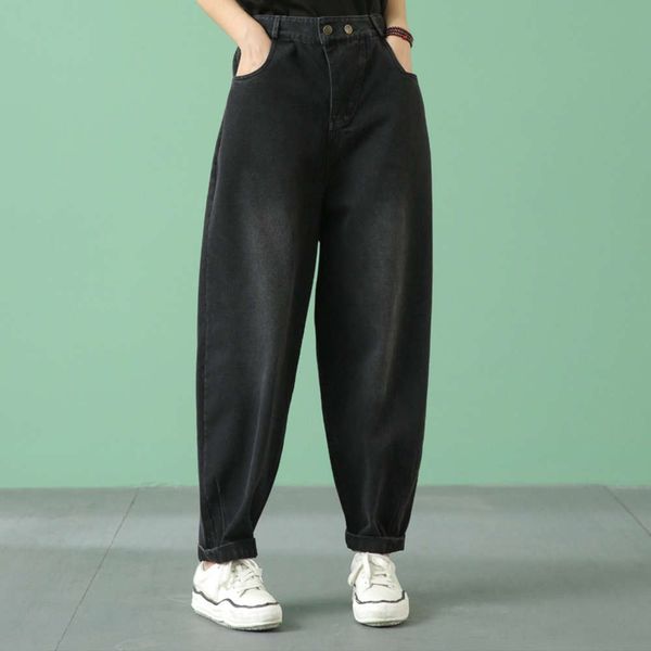 

women's autumn and winter trendy pants high waist large size slim, Blue