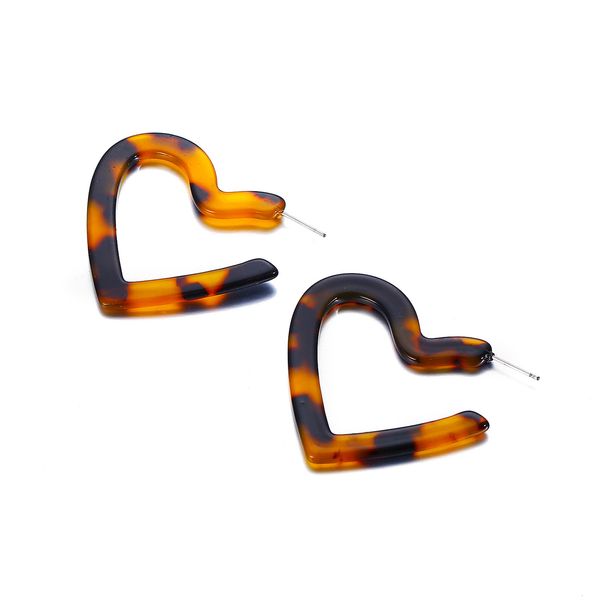 

earrings creative love simple fashion acrylic peach earrings, Golden