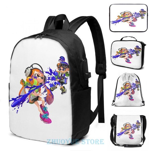 

backpack funny graphic print (3) usb charge men school bags women bag travel laptop