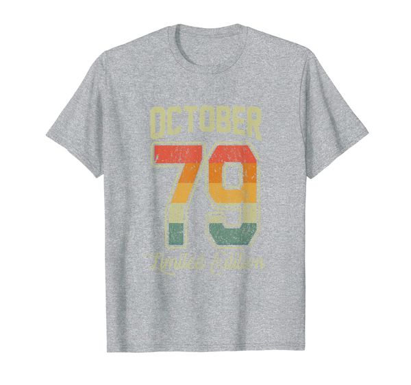 

vintage 40th birthday shirt october 1979 sports jersey t-shirt, White;black