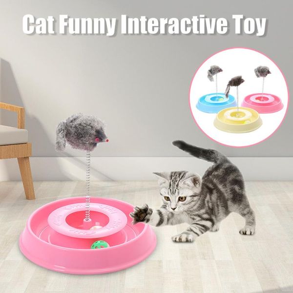

cat toys funny turntable toy moving ball spring mouse interactive play amusement disk activity pet
