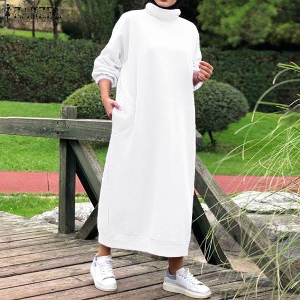 

ethnic clothing oversized winter maxi pullover sweatshirt robe women stylish autumn turtleneck hoodie dress casual abaya hijab vestid, Red
