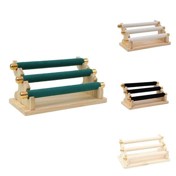 

jewelry pouches, bags 3-tier wooden display stand ring holder, t-bar showcase and organizer, Pink;blue