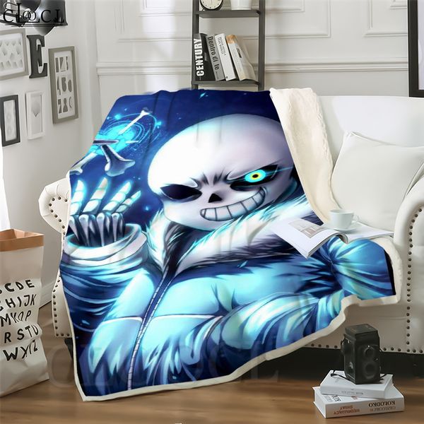 

cloocl new pixel game undertale sans 3d print harajuku air conditioning blanket sofa teens bedding throw blankets plush quilt