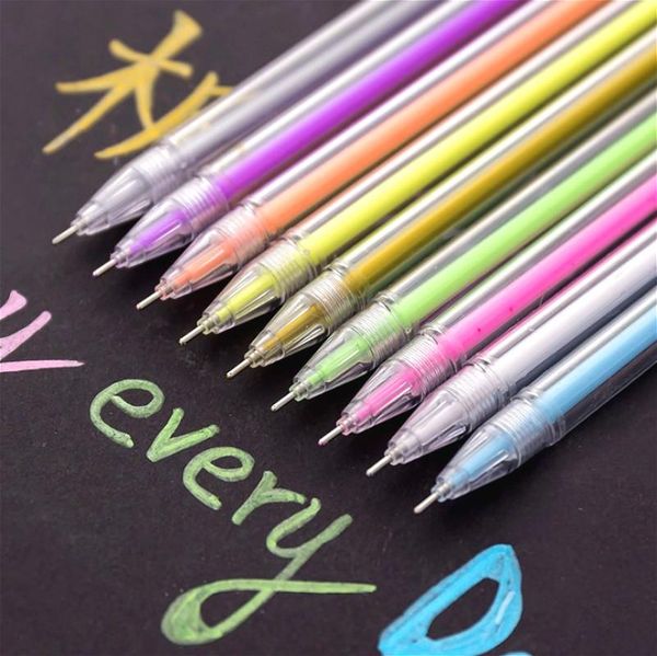 

ballpoint pens 9color creative colorful candy gel pen refills 0.6mm office stationery school supplies, Blue;orange