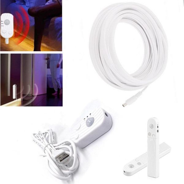 

strips pir motion sensor led neon strip light sign dc5v 6x12mm smd2835 120leds/m waterproof silicone flexible tube tape rope lamps