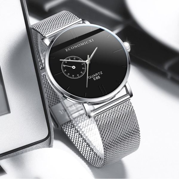 

wristwatches 2021 men's fashion ultra thin watches simple men business stainless steel mesh strap minimalist quartz watch relogio mascu, Slivery;brown