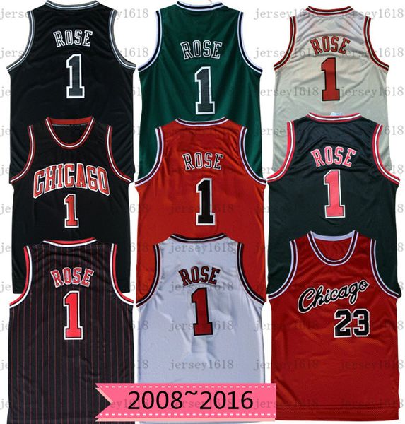 

men youth chicago bulls derrick rose 1 vintage black red white swingman embroidered jersey 01