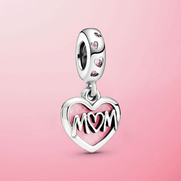 

gift 925 sterling silver beads mum mom script heart dangle charm fit original pandora bracelet jewelry gift for mother mum