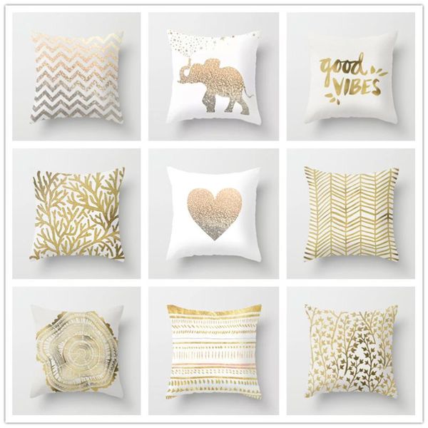 

flower personality gift golden luxury pillow cushion cover decorative pillow for office home decor sofa cushions