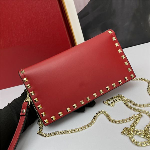 

designer luxury classic fashion rock luxurys handbag crossbody bag red gold logo shoulder chain crossbody bag black leather size: 23/12cm
