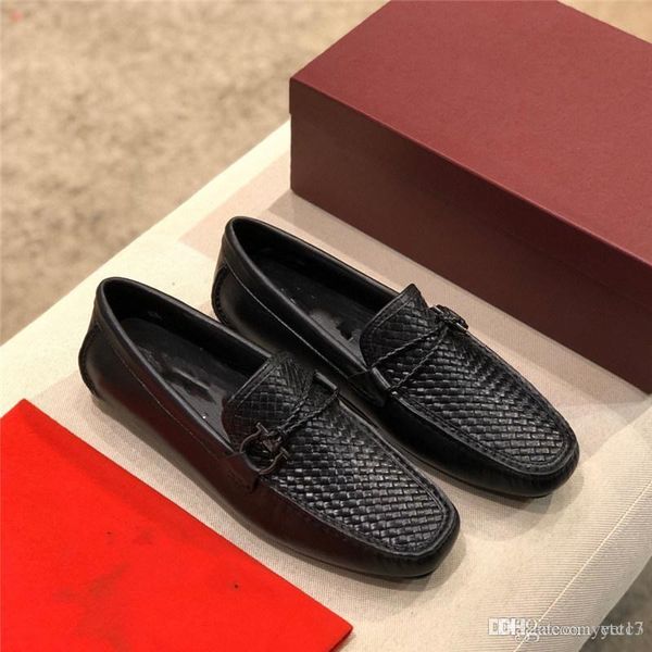 

fashion luxury men shoes genuine leather casual summer shoes classic mens loafers elegantes slip on men's flats plus male driving shoes, Black