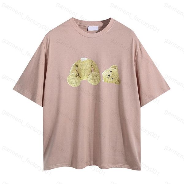 

21ss men womens angels palm t-shirts mans tee guillotine fashion summer bears printed short sleeve truncated plams bear angel tees tshirt, White;black