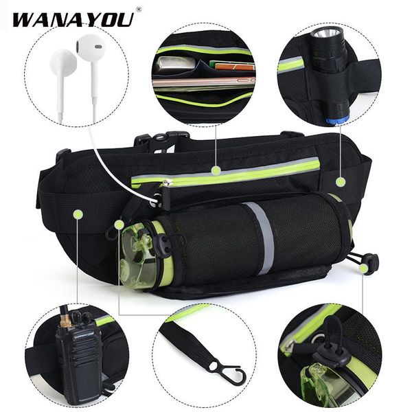 

outdoor bags men women multi-functional running waist bags,outdoor reflective hiking climbing kettle fanny packs,solid color sports phone ba