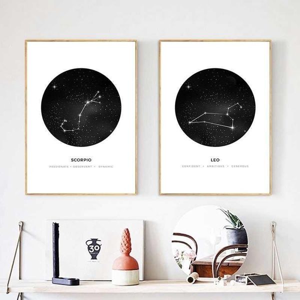 

paintings 12 constellations home decor nordic canvas painting wall art modern abstract posters and prints minimalist for living room