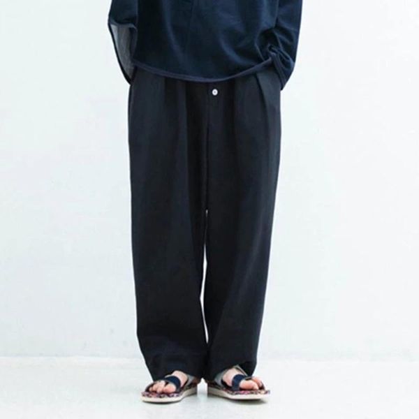 

men's pants casual loose large 2021 spring show trend solid color youth wide leg straight, Black