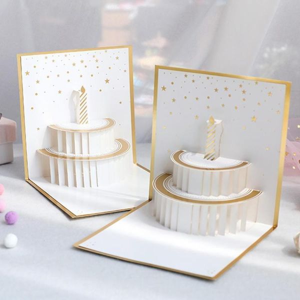 

greeting cards birthday card bronzing cake handmade three-dimensional girlfriend wind gift customization hollow simple advanced o8p6