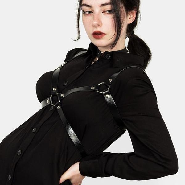 

belts torso harness for women black pu leather belt corset designer brand female chest suspender, Black;brown