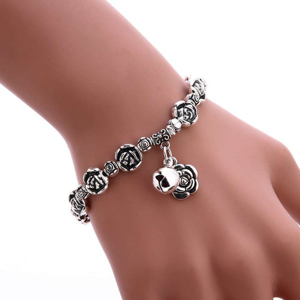 

rose alloy bracelet silver national flower bracelet jewelry, Golden;silver