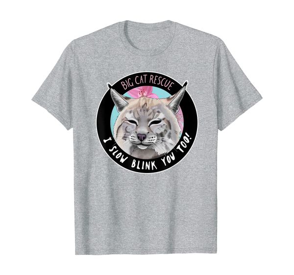 

big cat rescue i slow blink you too t-shirt, White;black