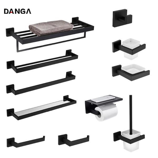 

towel racks black quality stainless steel bathroom hardware set rack roll paper holder liquid soap dish bath accessories