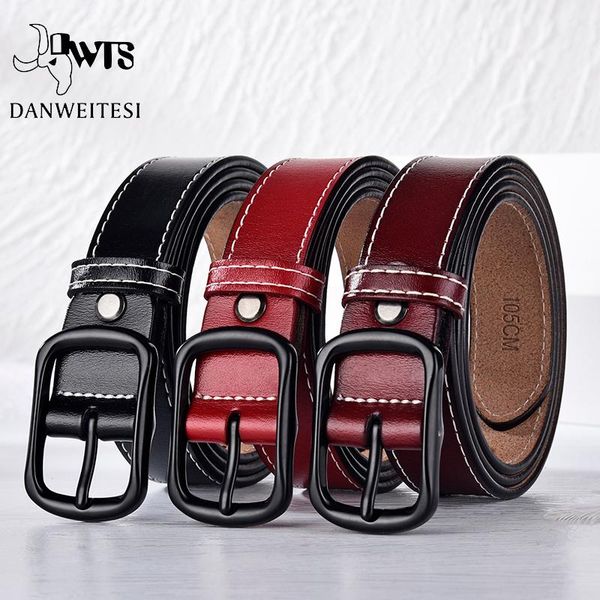 

belts dwts women's belt female genuine leather for women strap casual all-match ladies adjustable vintage jeans, Black;brown