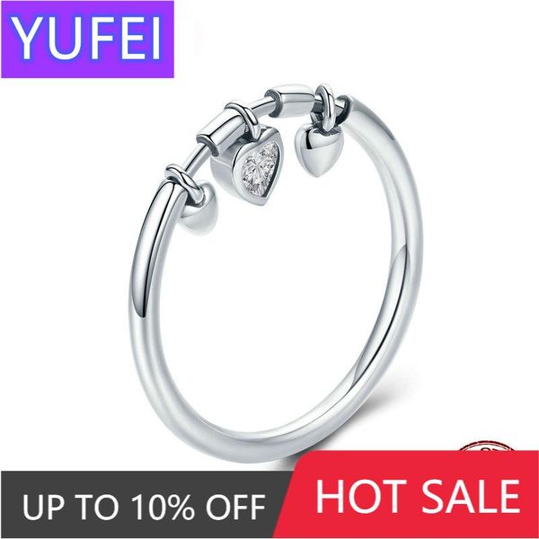 

wedding rings yufei 925 sterling silver glittering heart clear cz anel female ring women engagement jewelry scr215, Slivery;golden