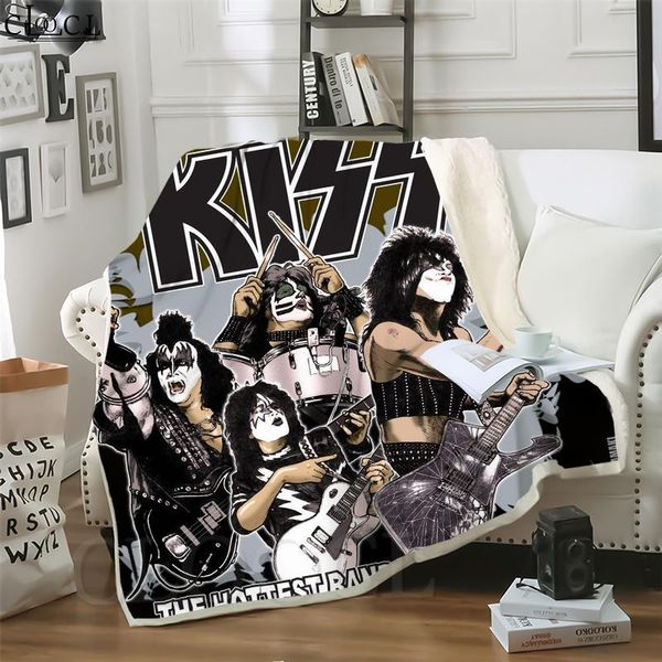 

blankets character blanket kiss rock band 3d for beds quilt bedding cover sofa travel fashion birthday party throw