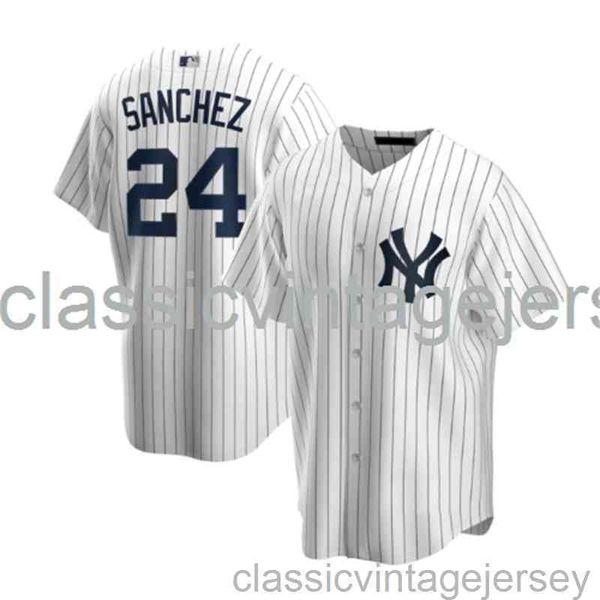 Maglia da baseball Gary Sanchez # 24 Stripe AOP XS-6XL Maglia da baseball da uomo donna giovanile cucita