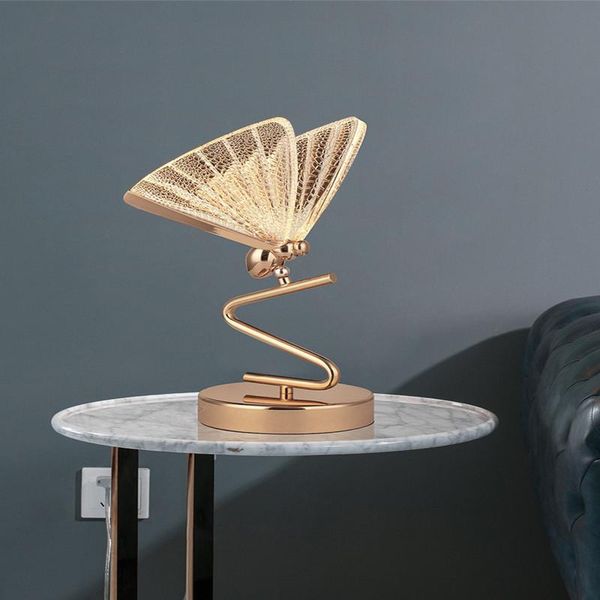 

table lamps sarok led lamp gold butterfly nordic bedside luxury modern desk light for home living room bedroom decoration