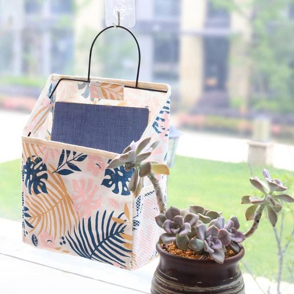 

storage bags multifunctional practical convenient stylish leaf cactus print wall hanging waterproof bag book papers holder pouch