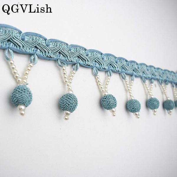

qgvlish 12m/lot beads curtain tassel fringe lace trim diy sew sofa stage lamp lace ribbons belt curtain accessories home decor