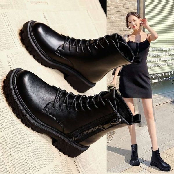 

boots summer 2021 martin women's fried street single british fashion short tube thin style high rise, Black