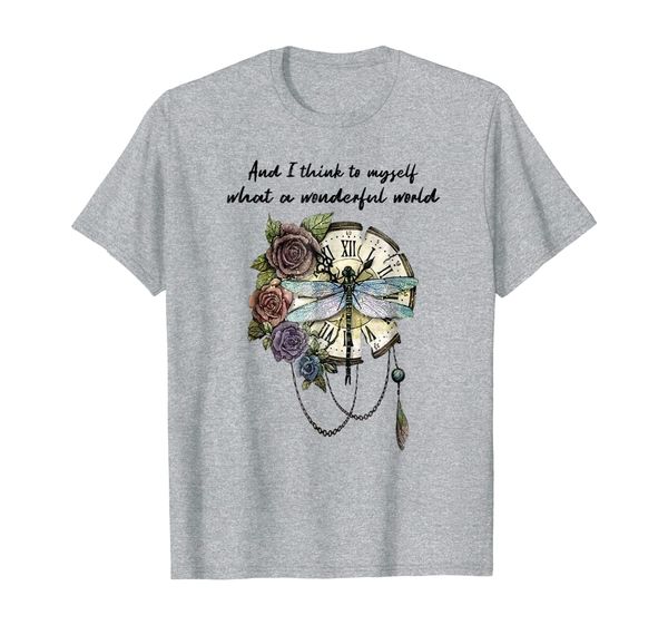 

what a wonderful world awesome dragonfly t shirt, White;black