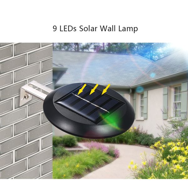 

2021 new garden 9 leds powered by solar energy. wall lamp in open air. proof of dwaterproof water. about with sensor. light. light for osnb