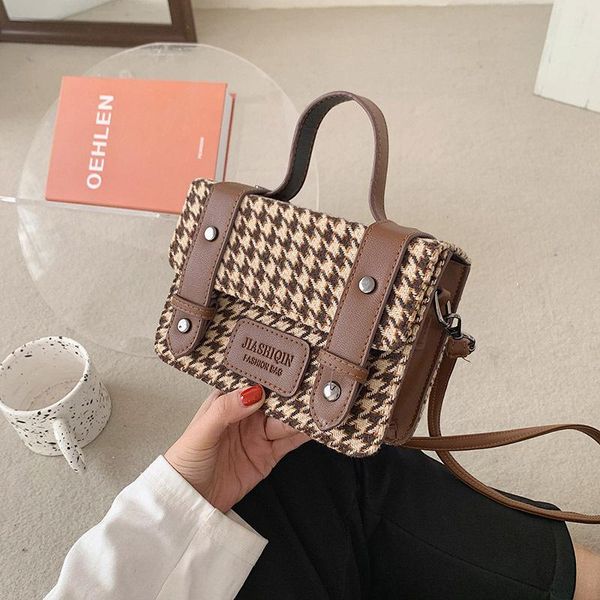 

retro plaid small square bag 2021 designer handbags and purses women bag tote crossbody fashion messenger
