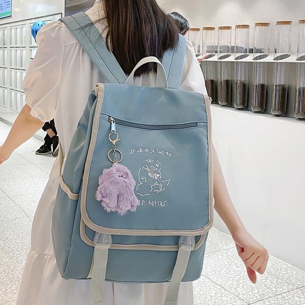 

backpack original aizatly female 2021 large-capacity middle school student schoolbag japanese solid color